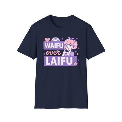 Waifu Over Laifu Anime Girl Heart Rainbow Kawaii T-Shirt