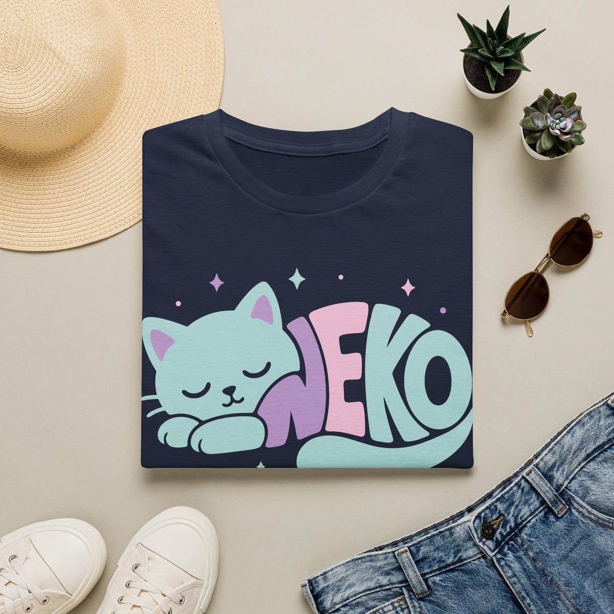 Cute Sleeping Cat - Kawaii Japanese Neko Shirt