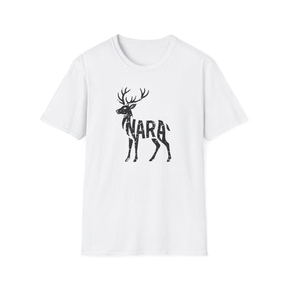 Deer Silhouette with Nara Grunge Effect Graphic T-Shirt