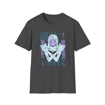 Dark Anime Girl with Masks Japanese Manga Aesthetic T-Shirt