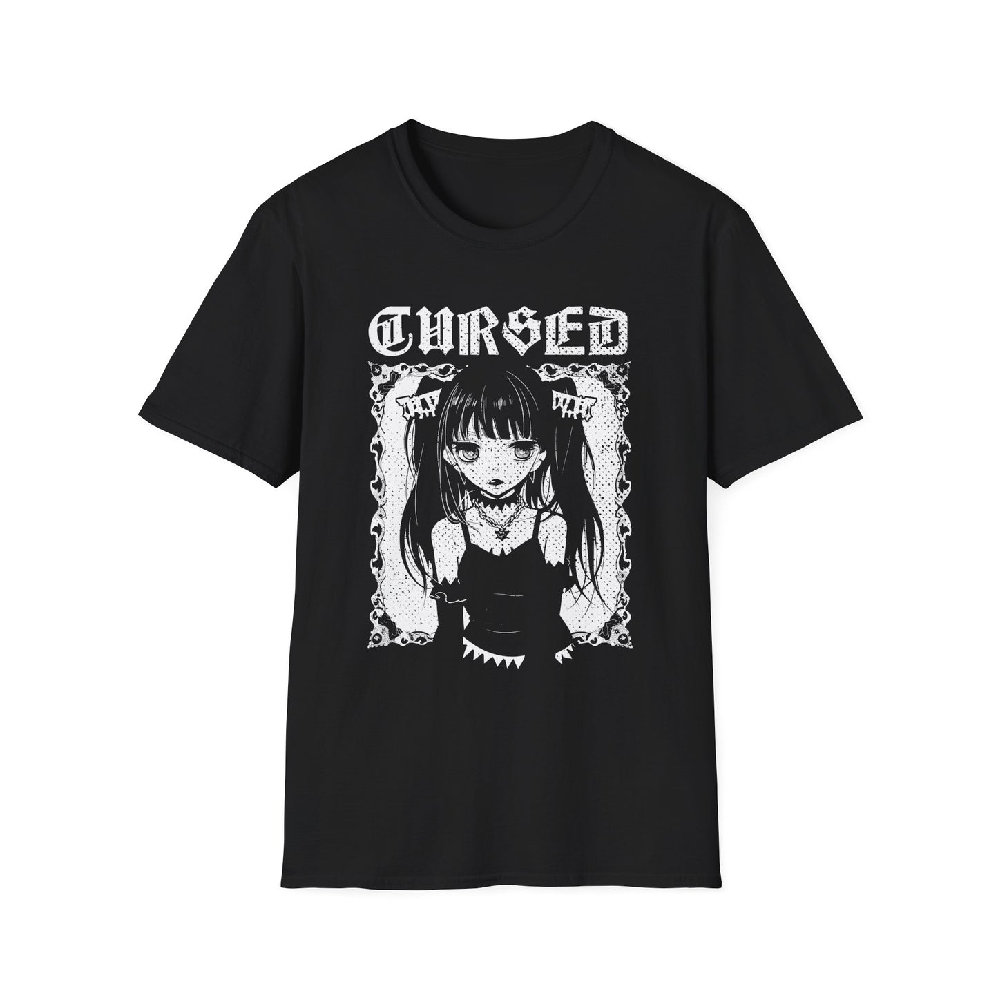 Cursed Anime Girl Aesthetic Otaku Vaporwave Nekocore T-Shirt