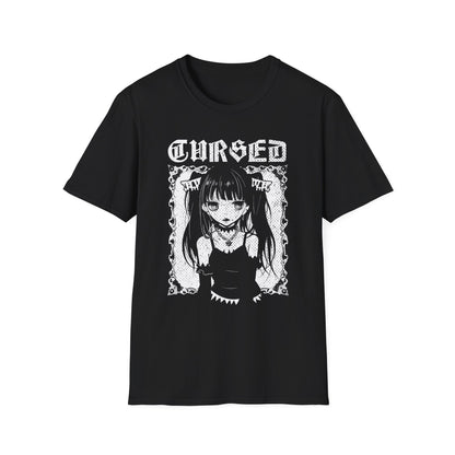 Cursed Anime Girl Aesthetic Otaku Vaporwave Nekocore T-Shirt
