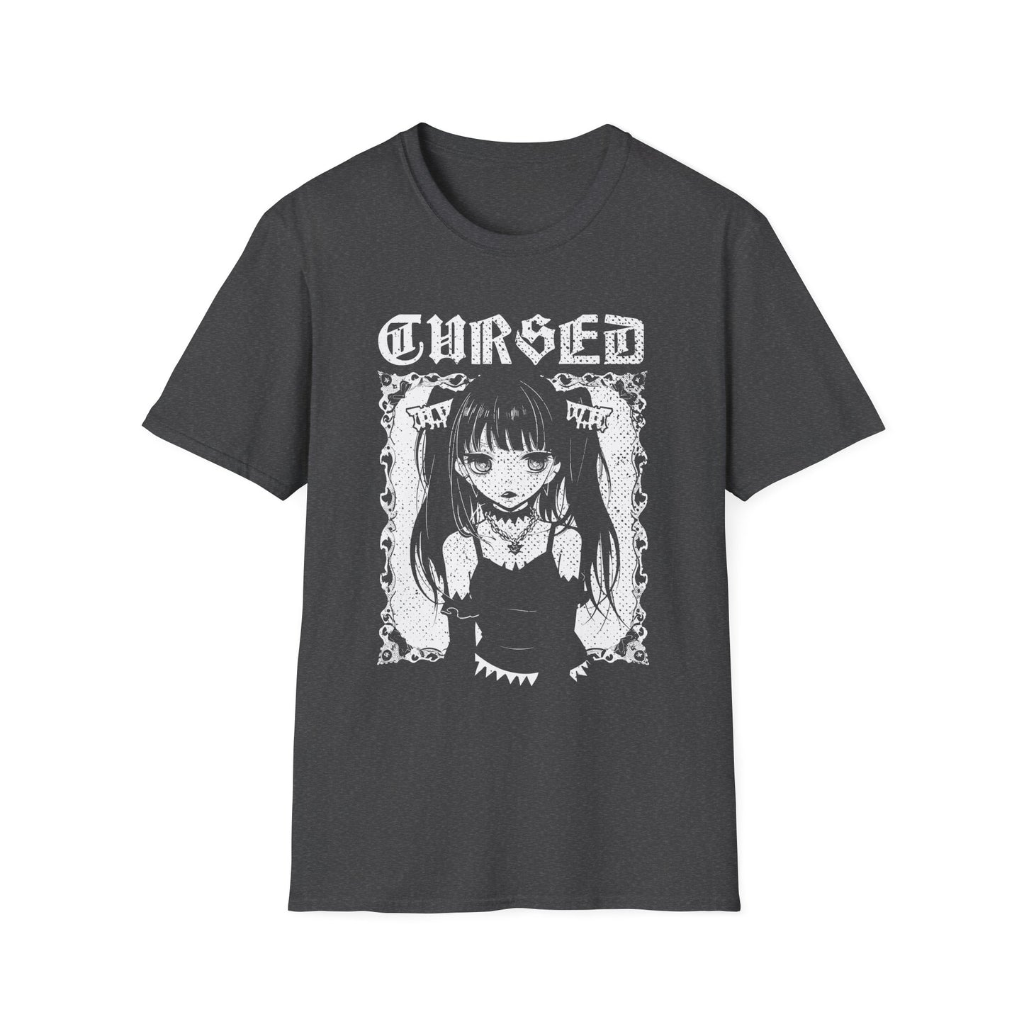 Cursed Anime Girl Aesthetic Otaku Vaporwave Nekocore T-Shirt