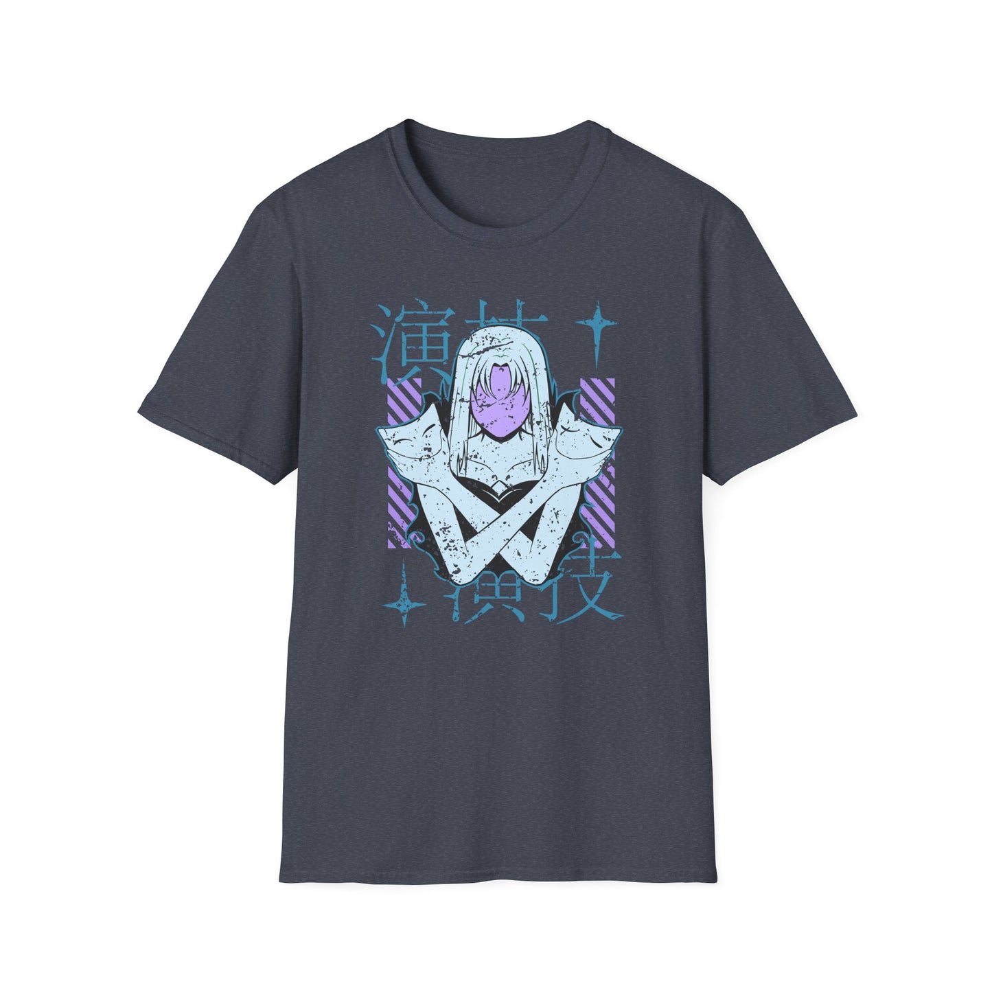 Dark Anime Girl with Masks Japanese Manga Aesthetic T-Shirt