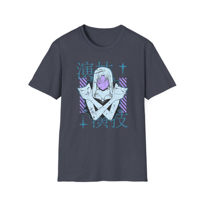 Dark Anime Girl with Masks Japanese Manga Aesthetic T-Shirt