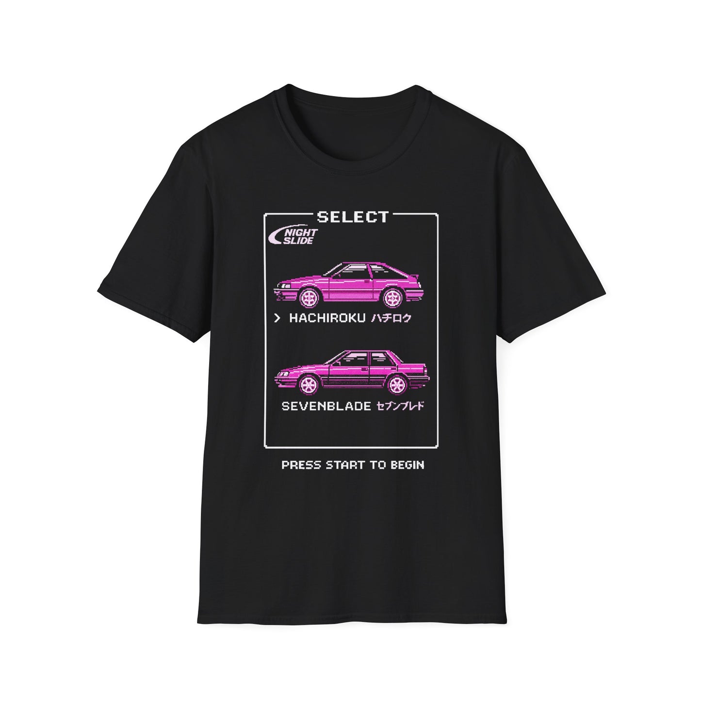 Select Your Ride Arcade Retro Night Slide Gaming T-Shirt