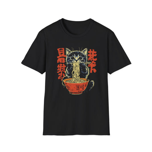 Neko Loves Ramen Noodles Japanese Anime Manga T-Shirt