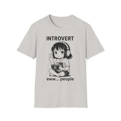 Introvert Anime Girl with Headphones Funny Graphic T-Shirt