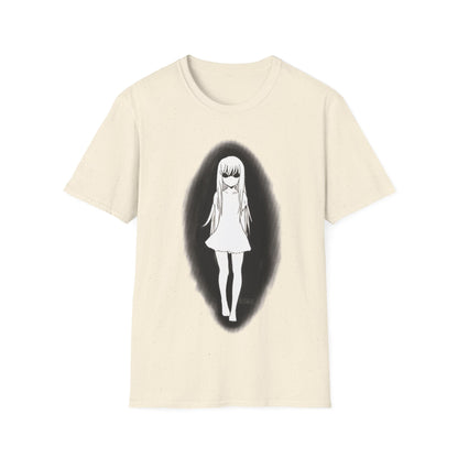 Kawaii Anime Girl Expressing Sadness Minimalistic T-Shirt