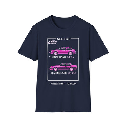 Select Your Ride Arcade Retro Night Slide Gaming T-Shirt