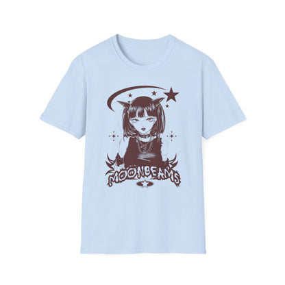 Anime Style MOONBEAMS Goth Design Japanese Waifu Inspired T-Shirt