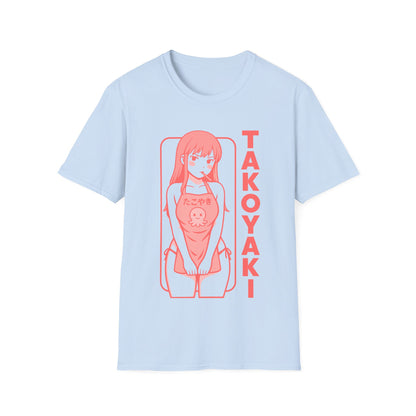 Takoyaki Lover Anime Girl Retro Japanese Style Design T-Shirt
