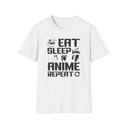 Eat Sleep Anime Repeat Otaku Lifestyle Graphic Japan T-Shirt