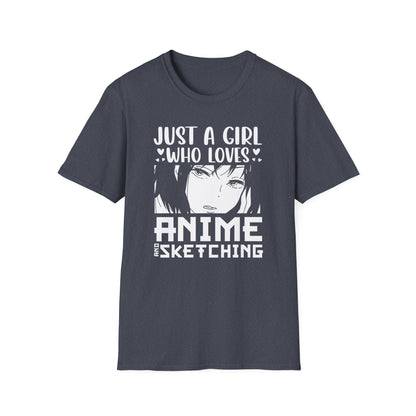Just A Girl Loves Anime Sketching Japanese Otaku T-Shirt