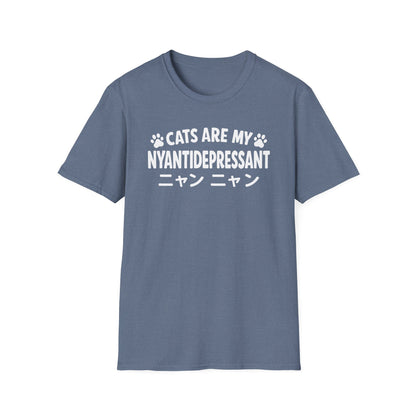 Cats Are My Nyantidepressant Cat Lover Design T-Shirt