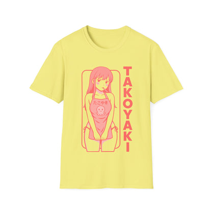 Takoyaki Lover Anime Girl Retro Japanese Style Design T-Shirt