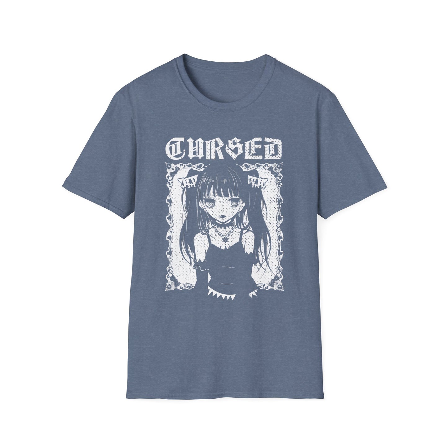 Cursed Anime Girl Aesthetic Otaku Vaporwave Nekocore T-Shirt