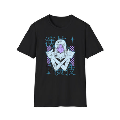 Dark Anime Girl with Masks Japanese Manga Aesthetic T-Shirt