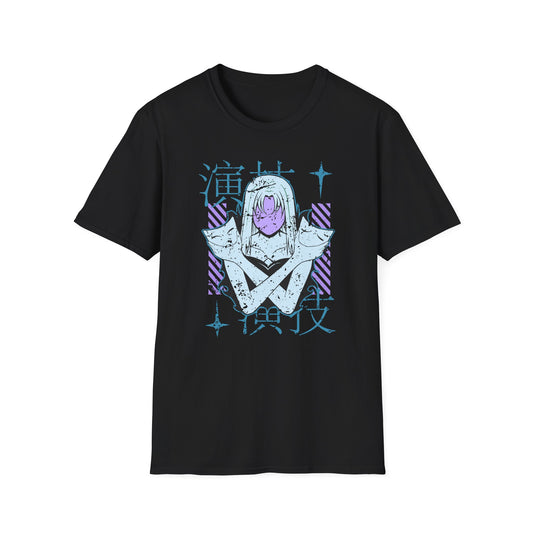 Dark Anime Girl with Masks Japanese Manga Aesthetic T-Shirt