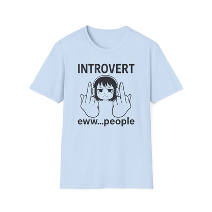 Introvert Eww People Illustration Funny Sarcastic T-Shirt