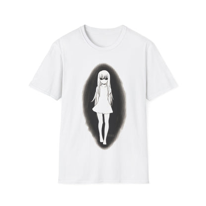 Kawaii Anime Girl Expressing Sadness Minimalistic T-Shirt