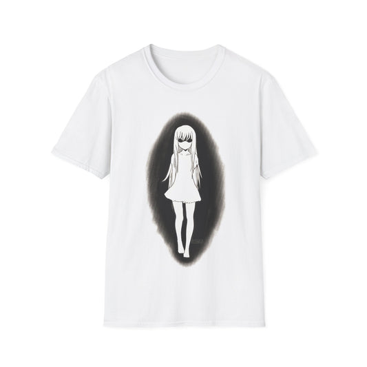 Kawaii Anime Girl Expressing Sadness Minimalistic T-Shirt